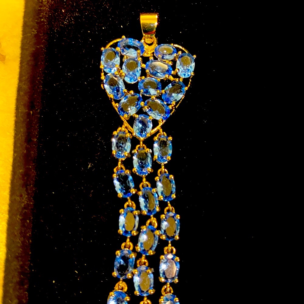 NATURAL TANZANITE HEART GEMSTONE PENDANT‼️❤️